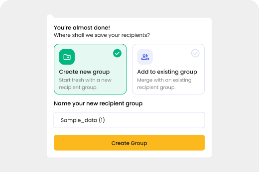 Save your recipient group